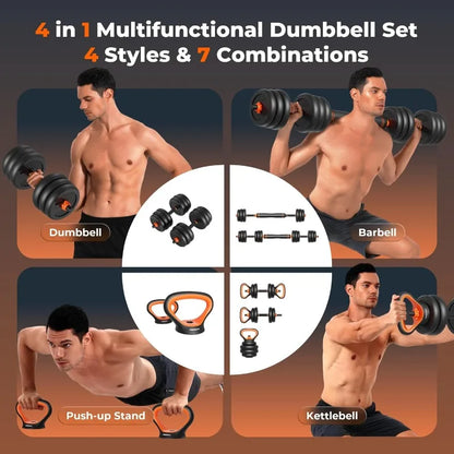 Adjustable Fitness Dumbbells Equipment Set